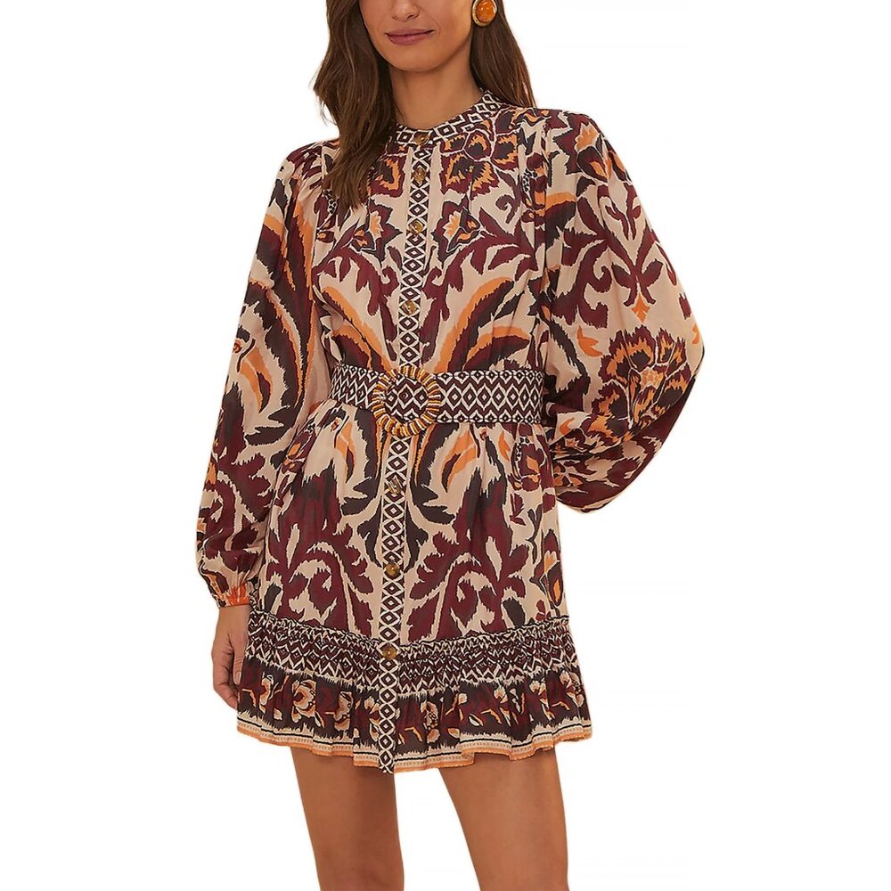 FARM Rio Toucans Scarf Cream Mini Dress, Size M, NWT 🇧🇷